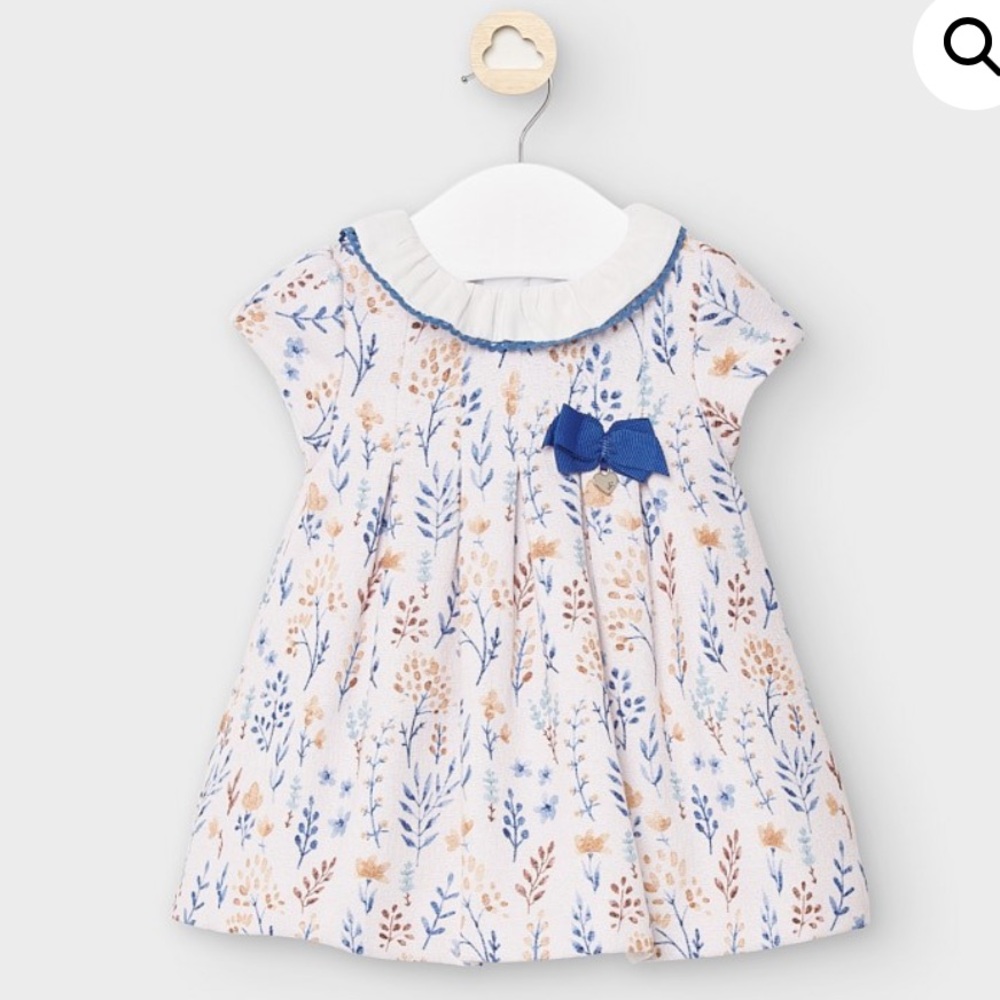 MAYORAL FRENCH PRINT BABY DRESS, size 12 months